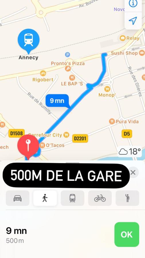 Apartamento Superbe T2 A Deux Pas De La Gare Avec Parking! Annecy Exterior foto